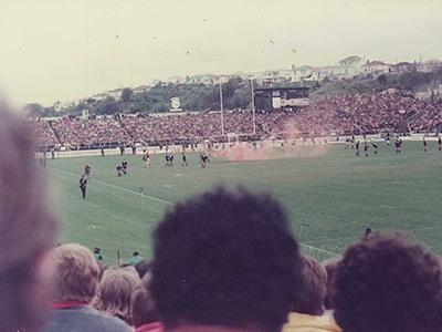 Springbok Tour of NZ, protest, smoke bomb on field 